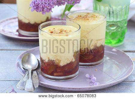 Rhubarb Dessert With Creme Anglaise