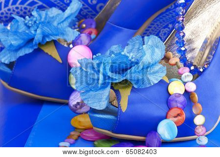 Blue Shoes With Necklace