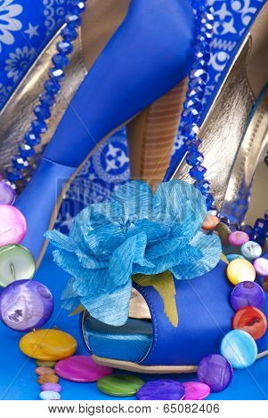 Blue Shoes With Necklace