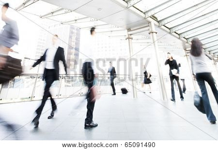 People in Hong Kong. Blurred motion.