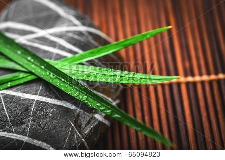 Zen Stones And Leaves