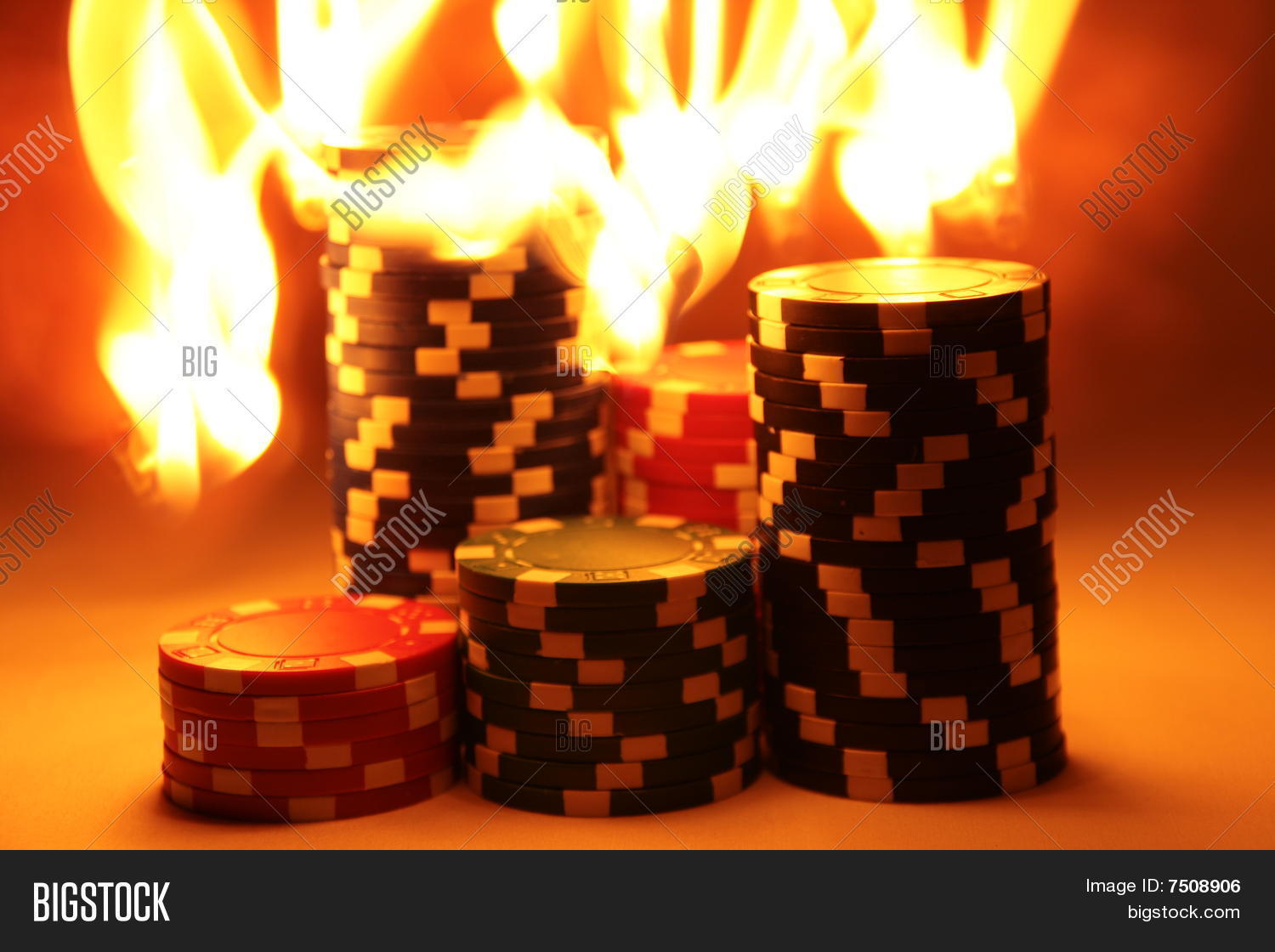 Poker Chips On Fire Image & Photo (Free Trial) Bigstock