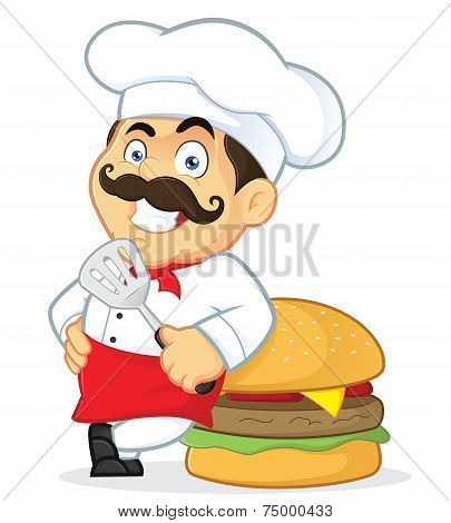 Chef with Giant Burger