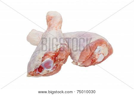 Raw chicken drumsticks