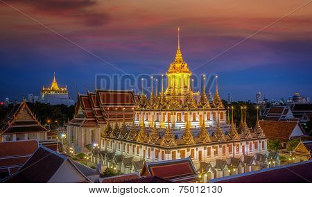 Wat Ratchanaddaram And Loha Prasat Metal Palace