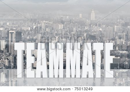 Concept of partner, assist, member etc with 3d text under sky.