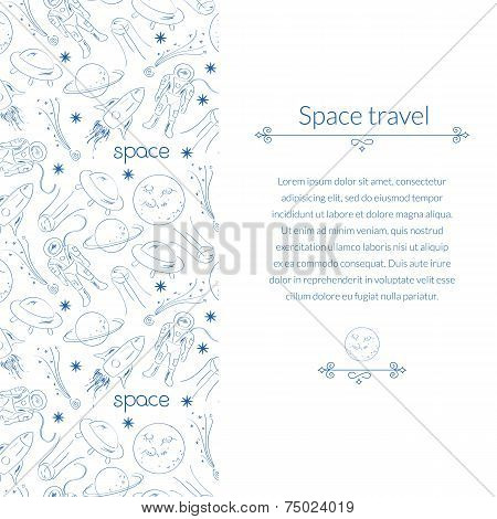 Space background for template card with place for text