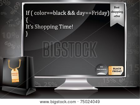 Black Friday sale poster for electronic shops