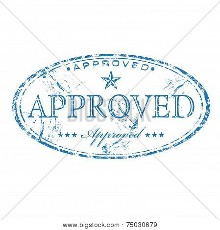 Approved grunge rubber stamp