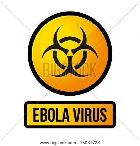 Ebola Yellow Danger Sign. Vector