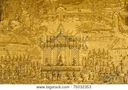 Mural Detail, Wat Mai, Luang Prabang, Laos