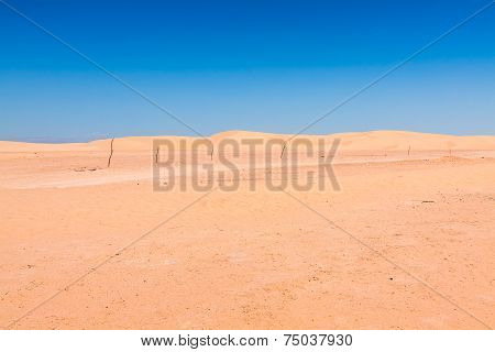 Sand Dunes Of Sahara Desert Near Ong Jemel In Tozeur,tunisia.