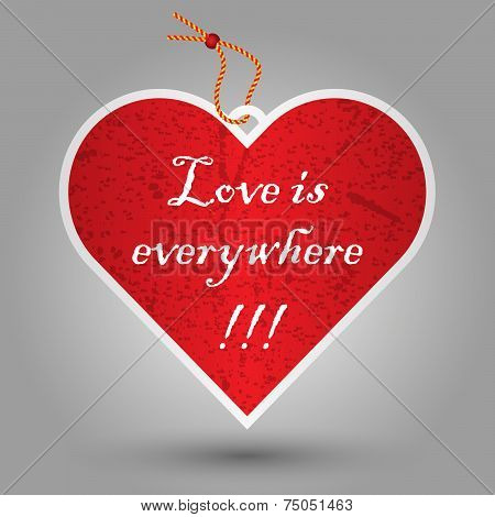 Valentine Red Heart Tag
