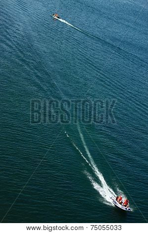 two speedboats on the Baikal lake