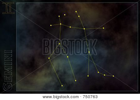 Stjernetegn konstellation - Gemini. Stjerner på tågen som baggrund