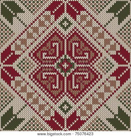 Vector Illustration Of Folk Seamless Pattern Ornament. Ethnic Ornament