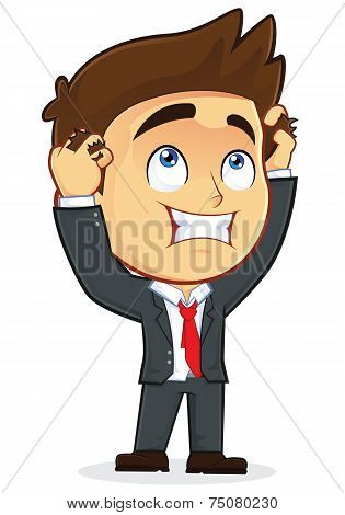 Despair Businessman Holding Head