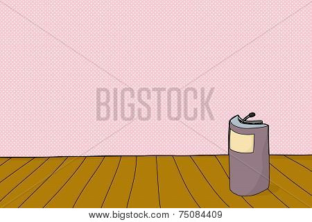 Lectern Over Halftone Background