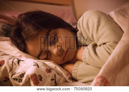 sweet little girl sleeping