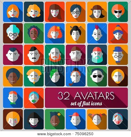 set of flat icons