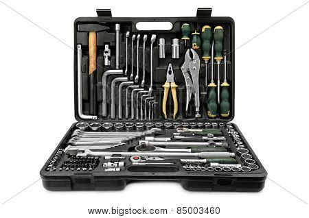 set tools isolated on a white background