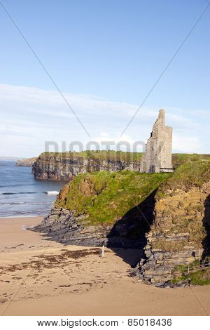 View Of The Castle Beach And Cliffs In Ballybunion