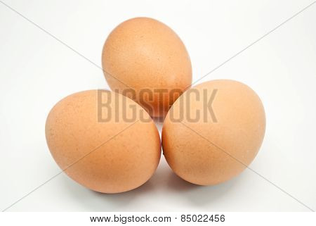 Three Eggs Isolated On White Background