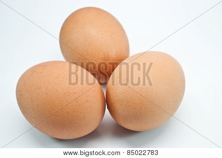Three Eggs Isolated On White Background