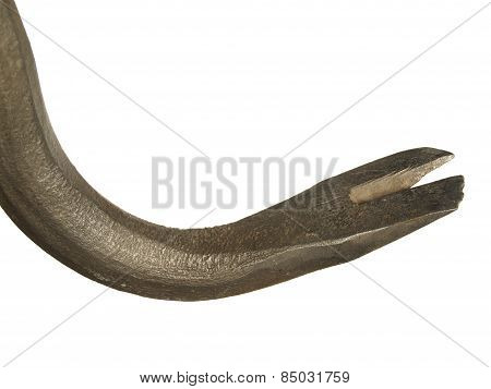 Steel Nail Puller Isolated On White Background, Stock Photography.