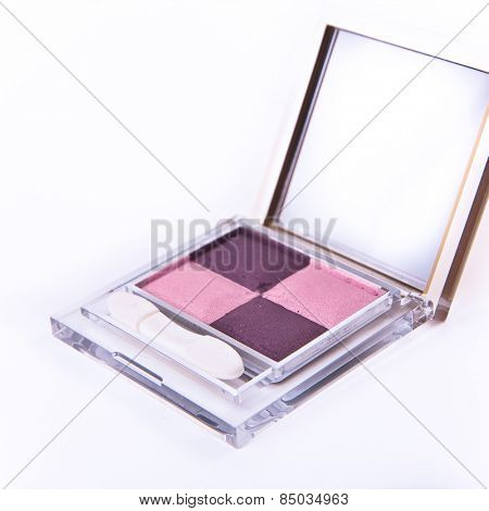 eyeshadows set with brush on white background