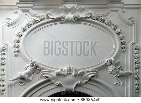 SALZBURG, AUSTRIA - DECEMBER 13: Stucco in the Collegiate church in Salzburg on December 13, 2014.