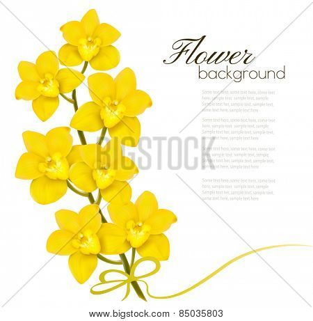 Holiday yellow flowers background. Vector.