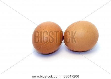 Brown Eggs On A White Background