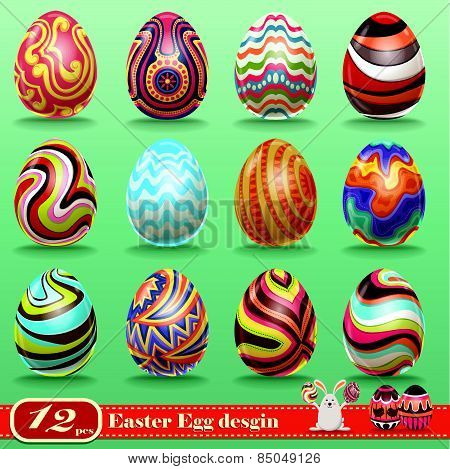 Vintage Easter egg design set