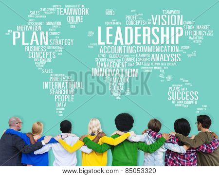 Leadership Boss Management Coach Chief Global Concept