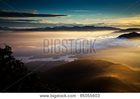 Amazing sunrise seen from Sri Pada
