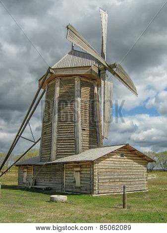 The old wooden windmill