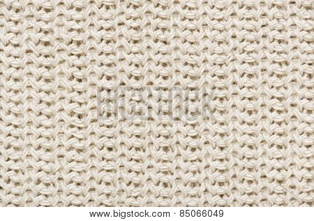 white knitted wool macro photo
