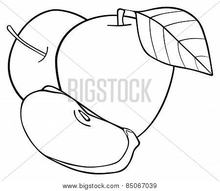Delightful Garden - Set Of Two Apples With A Slice And A Leaf