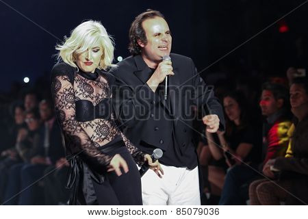 NEW YORK - FEBRUARY 13: A designer Mark Tango and Estel Day walks the runway at the Mark & Estel Fall/Winter 2015 collection during Mercedes-Benz Fashion Week in New York on February 13, 2015.