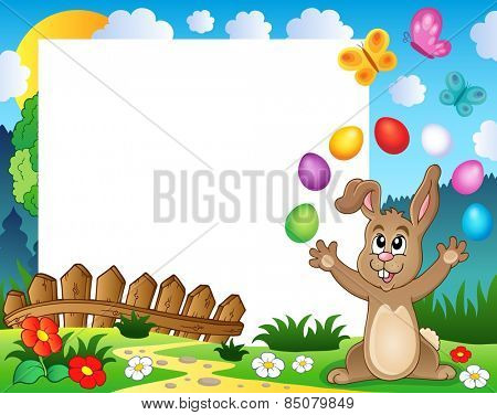 Frame with Easter rabbit theme 4 - eps10 vector illustration.