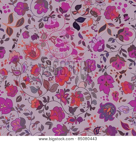 Decorative creative floral boho seamless pattern