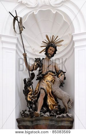SALZBURG, AUSTRIA - DECEMBER 13: Saint John the Baptist, Altar in Collegiate church in Salzburg on December 13, 2014.