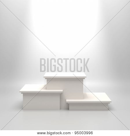 Empty white podium