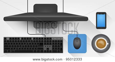 Vector Workplace Top View