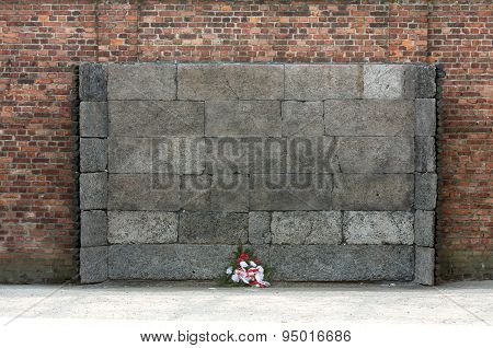 the Death Wall Auschwitz-Birkenau concentration camp Poland