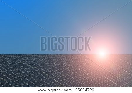 Solar Panel With Highlight And Unflawed Sky