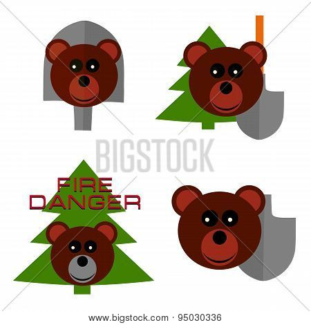 Vector Set Silhouettes For Smoked Bear Day