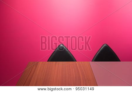 Abstract Wall, Chairs & Desk  & Desk