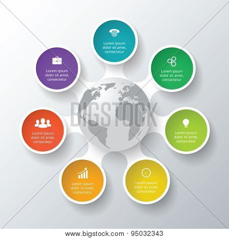 Vector circle elements for infographic.